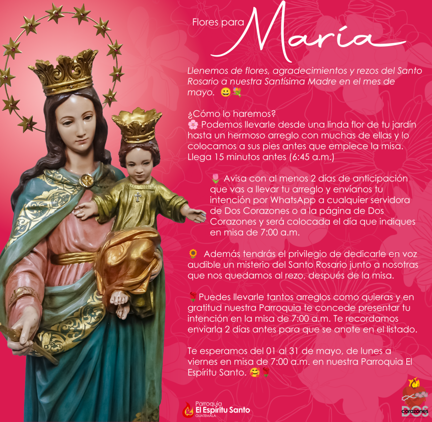 “Con flores a María”, la iniciativa del grupo Dos Corazones.